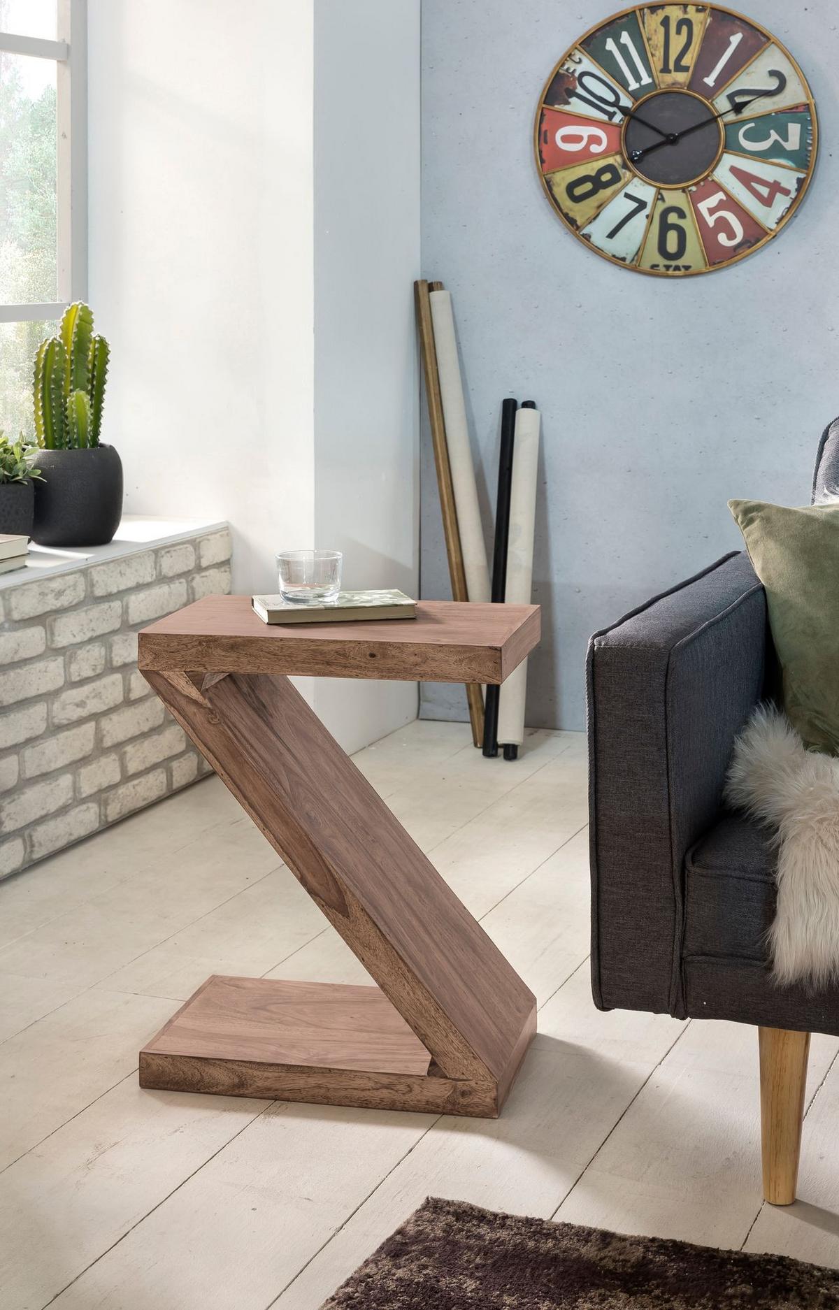 BEISTELLTISCH Massivholz Z Cube Landhausstil Design MUMBAI, Akazie 30x44x59 cm - Akaziefarben, Holz (44/30/59cm) - KADIMA DESIGN