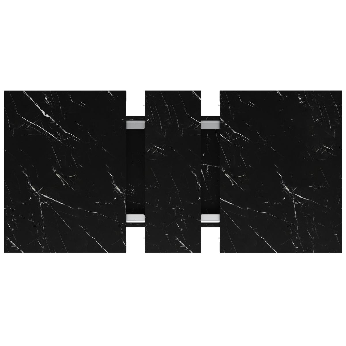 ESSTISCH ausziehbar 110–140 cm in Schwarz Marmor-Optik - Sonoma Eiche, Holzwerkstoff (80/110/76cm) - Urban Meuble