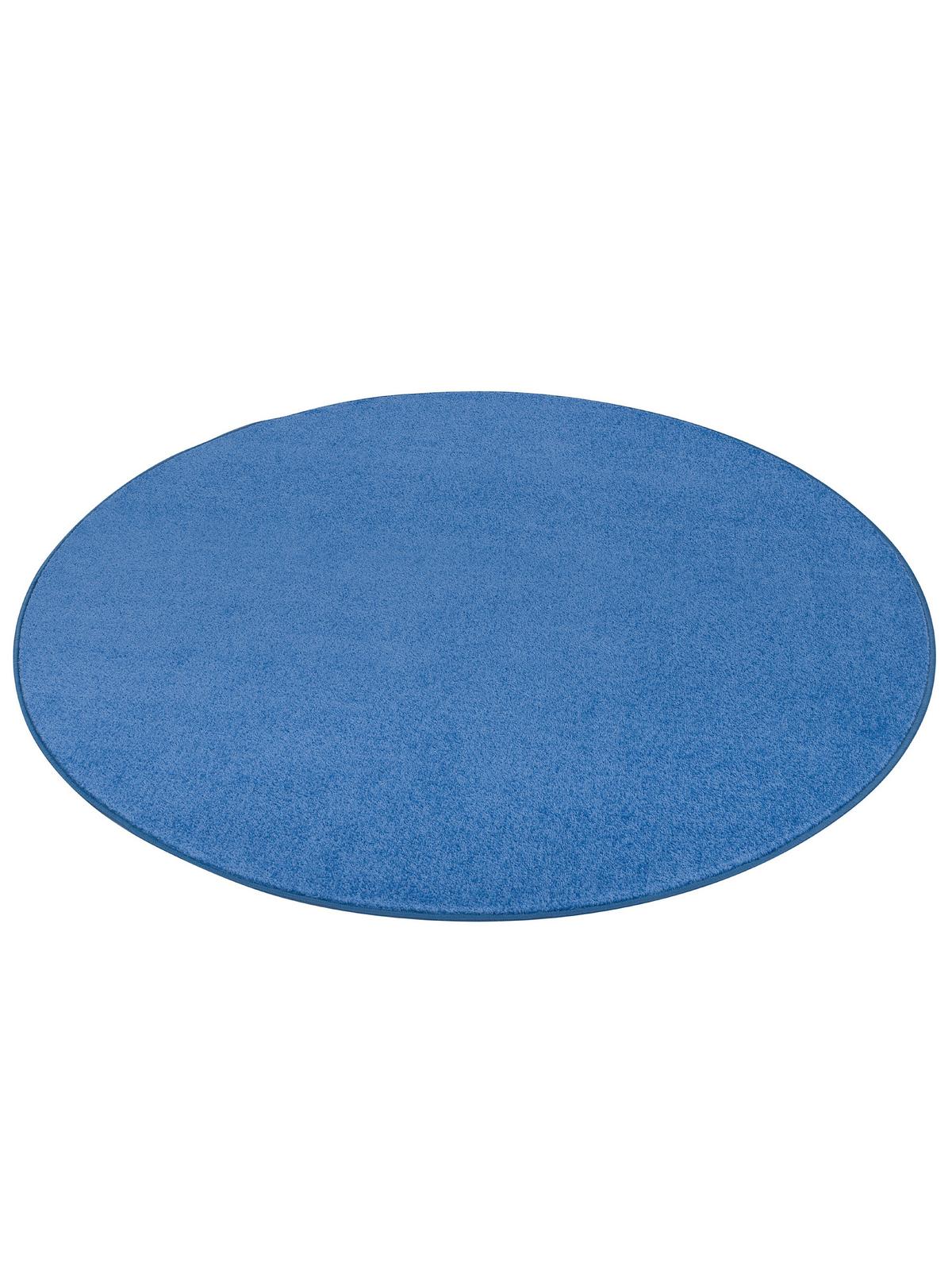 TREND VELOURS TEPPICH JOY RUND - Blau, Textil (100/100cm) - Snapstyle