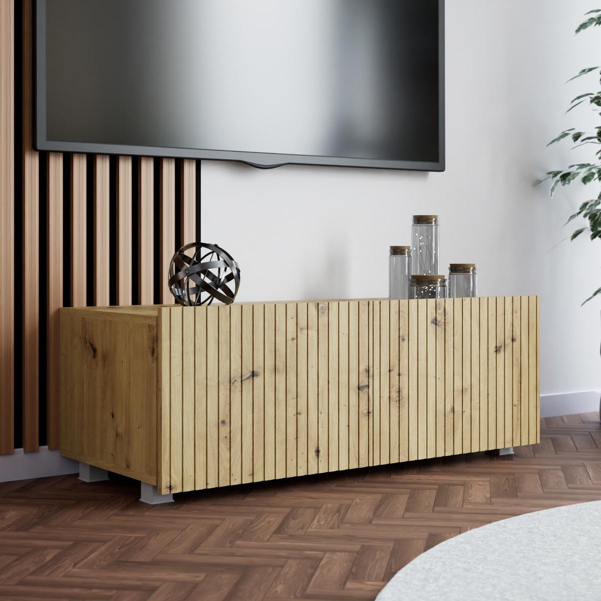 LOWBOARD Kavell mit 2 Türen, 100 cm, stehend/hängend, eiche Artisan - Eiche Artisan, Holzwerkstoff (100/37.5/43cm) - Beautysofa