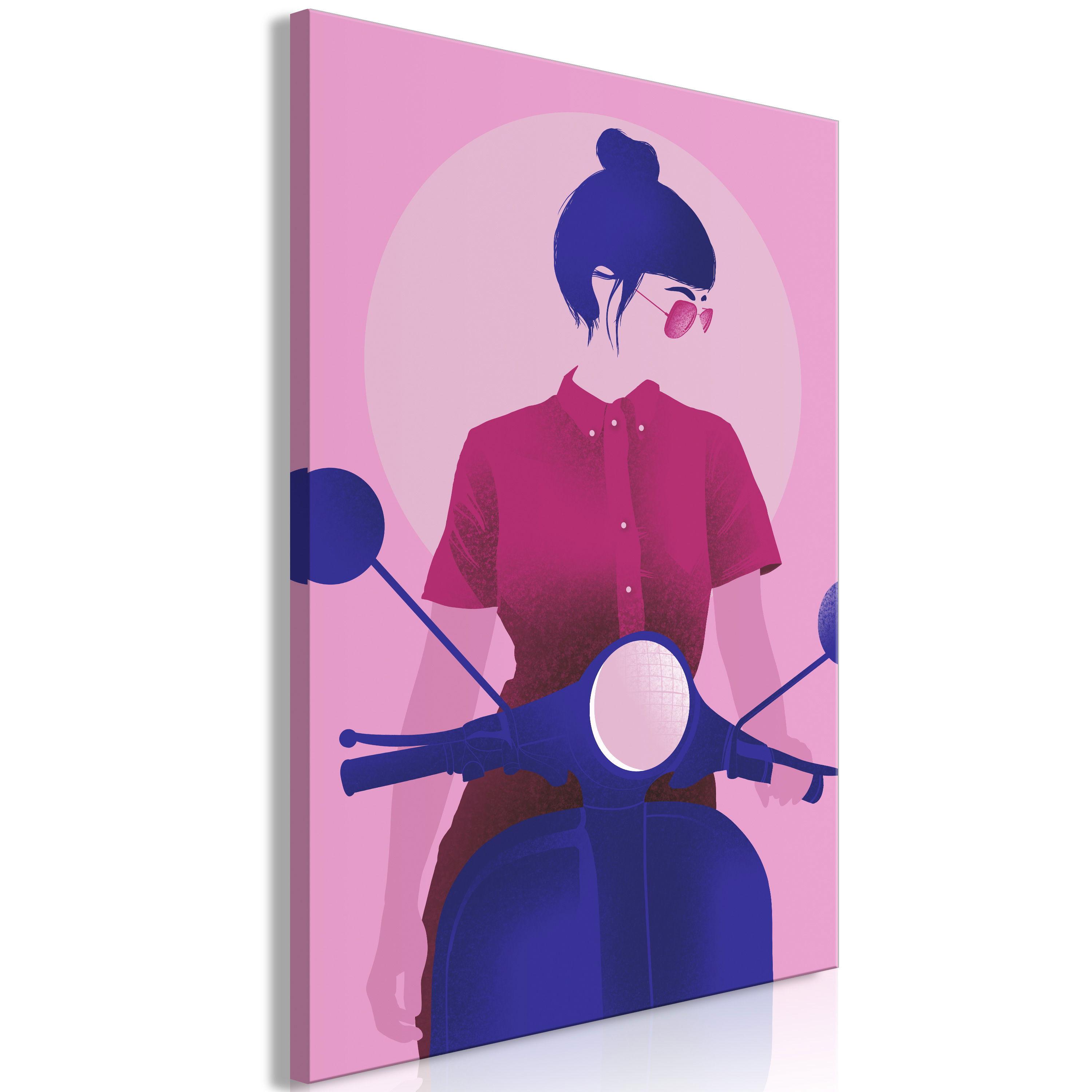 KUNSTDRUCK Rosa 80/120 cm - Blau/Pink, Textil (80/120cm) - KUNSTLOFT