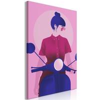 KUNSTDRUCK Rosa 80/120 cm - Blau/Pink, Textil (80/120cm) - KUNSTLOFT