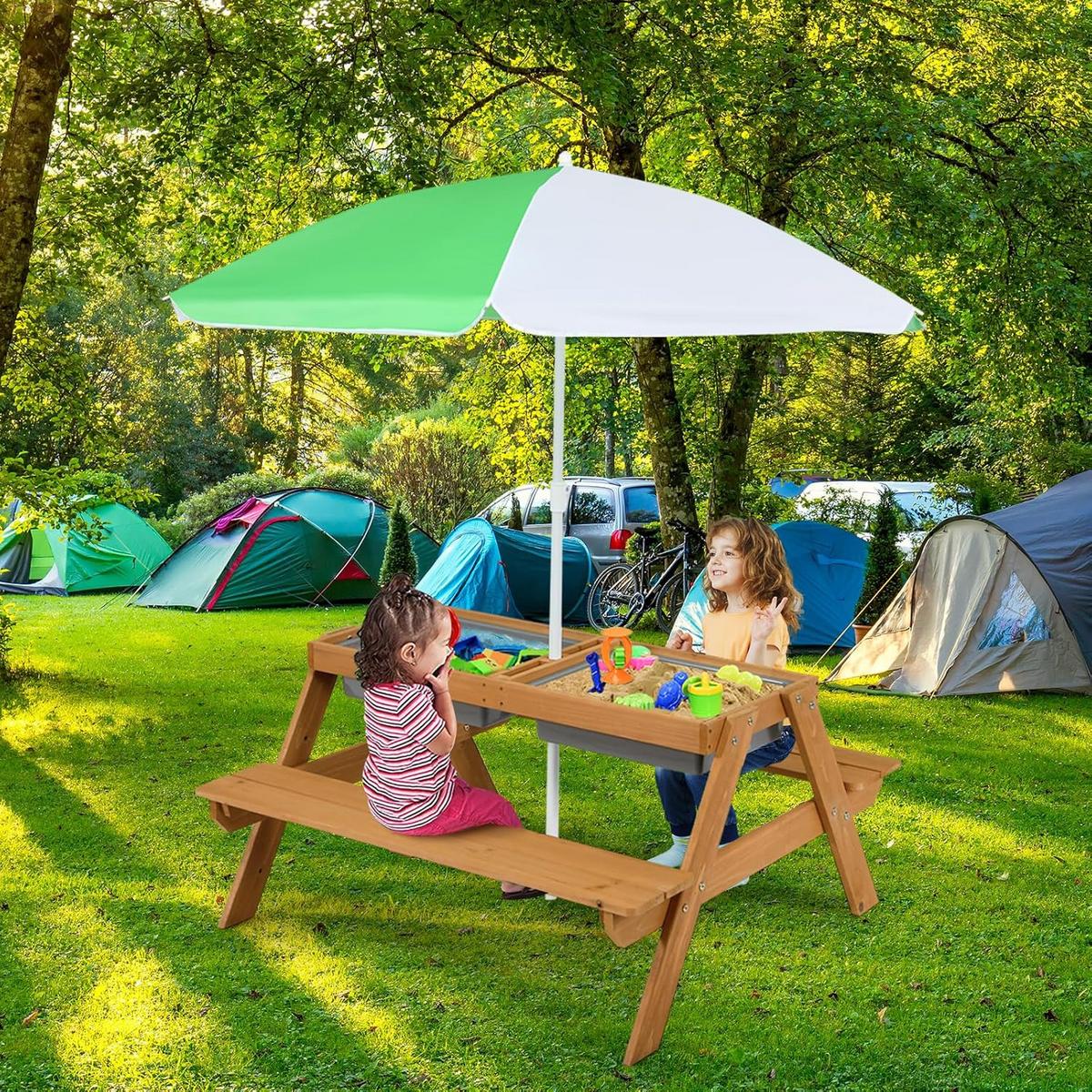 PICKNICKTISCH 50cm Weiß - Weiß, Holz - COSTWAY