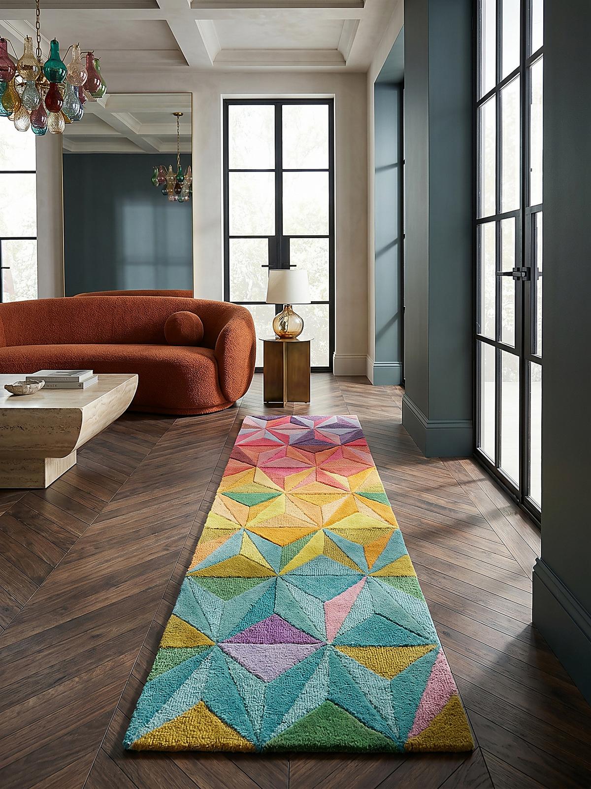 TEPPICH aus Wolle DERWENT in Bunt, geometrisch, 60 x 230 cm - Multicolor, Textil (230/60cm) - KADIMA DESIGN