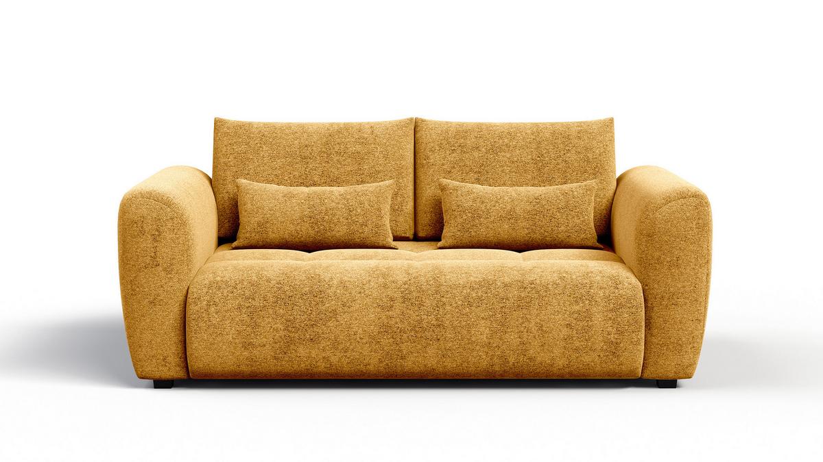 SOFA SORENO 3-Sitzer, gelb - Gelb/Schwarz, Holz/Textil (214/94/114cm) - Wozimo