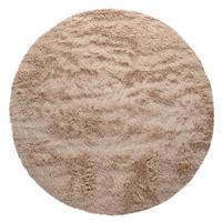 HOCHFLORTEPPICH, einfarbig, aus Polyester, Beige, Ø 200 cm - Beige, Textil (200/200cm) - KADIMA DESIGN