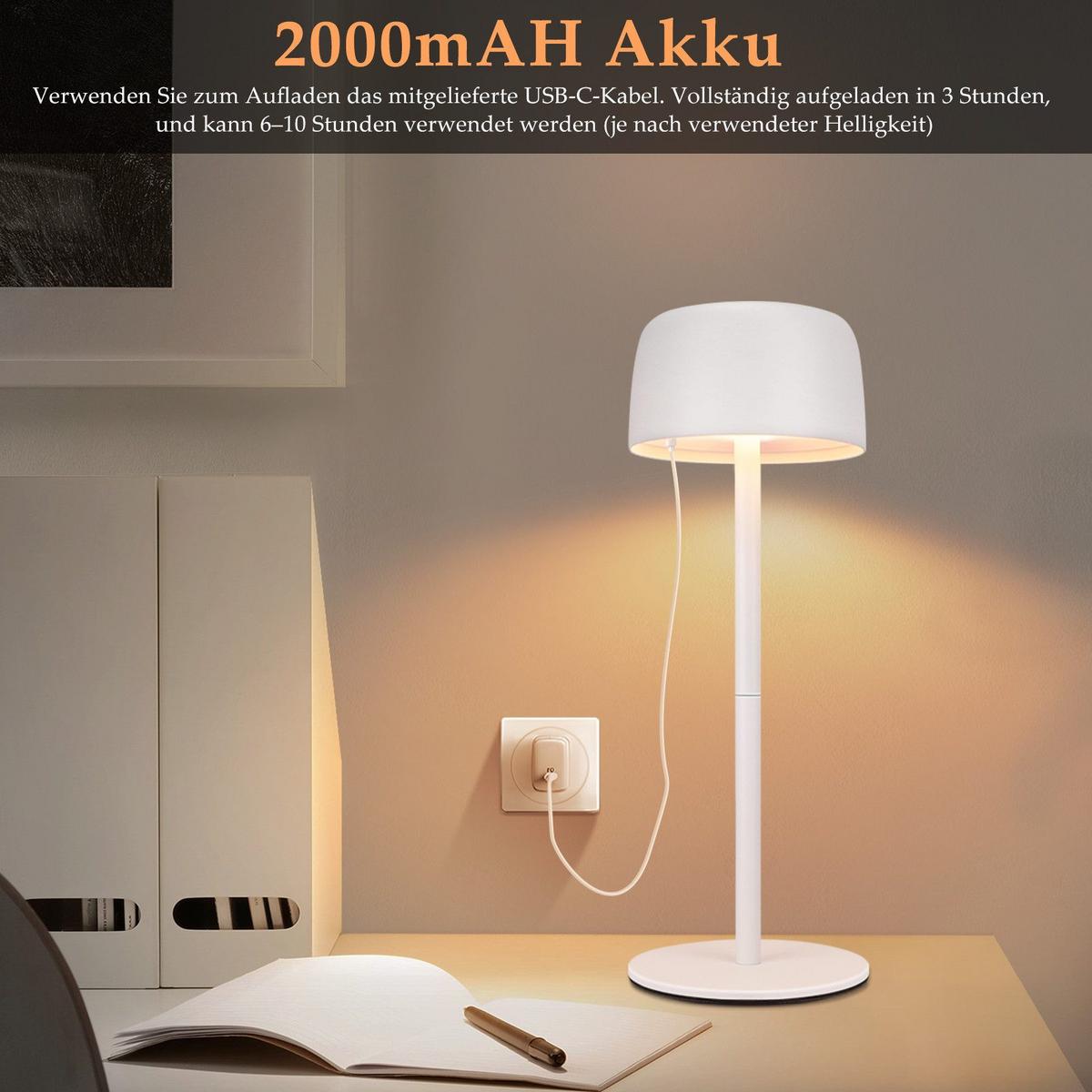 LED-TISCHLEUCHTE Aadalbert 9/9/25cm - Weiß, Metall (9/9/25cm) - Nettlife