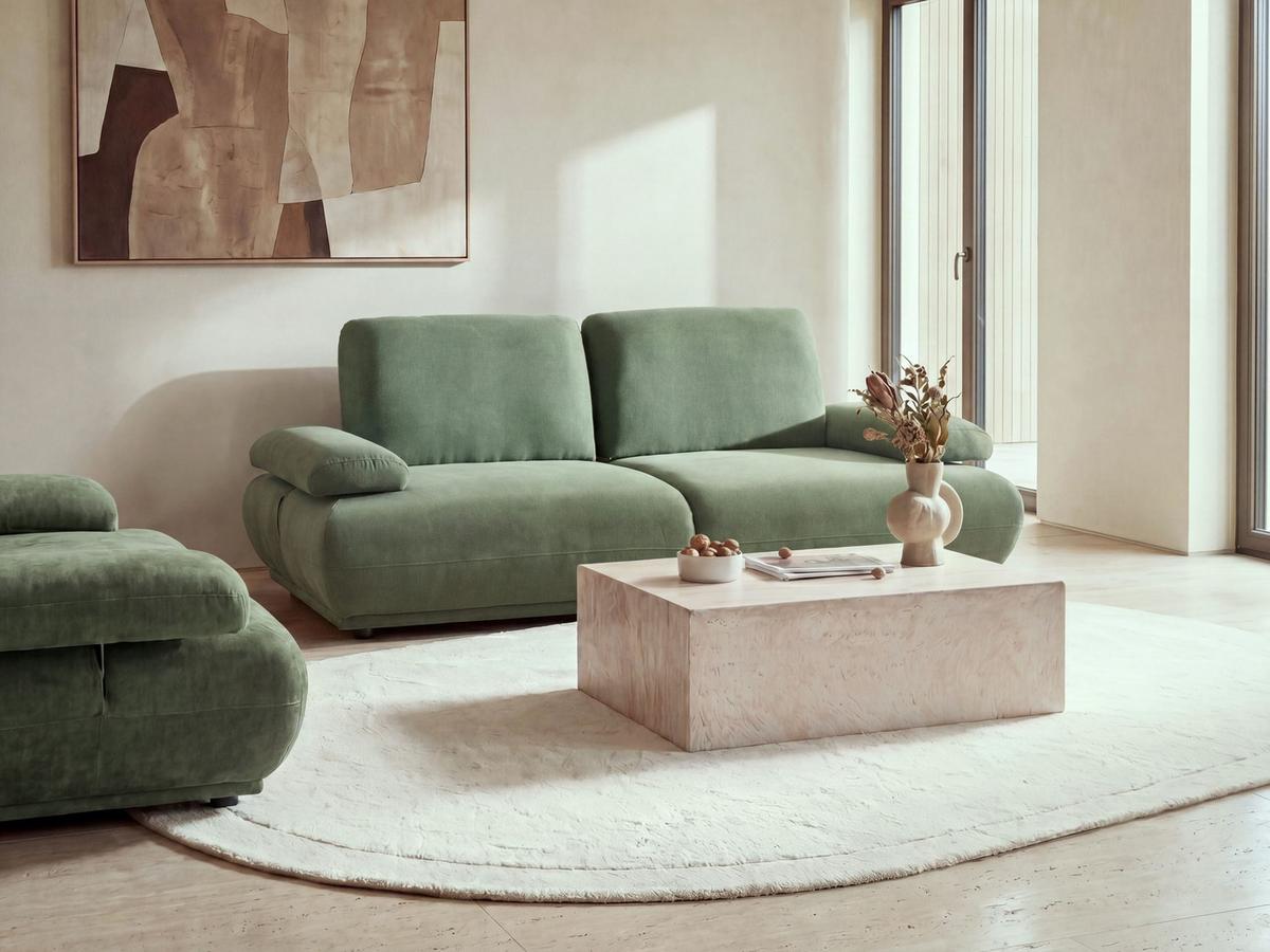 3-SITZER-SOFA Hellgrün Nacka - Hellgrün, Textil (211/89/110cm) - Beliani