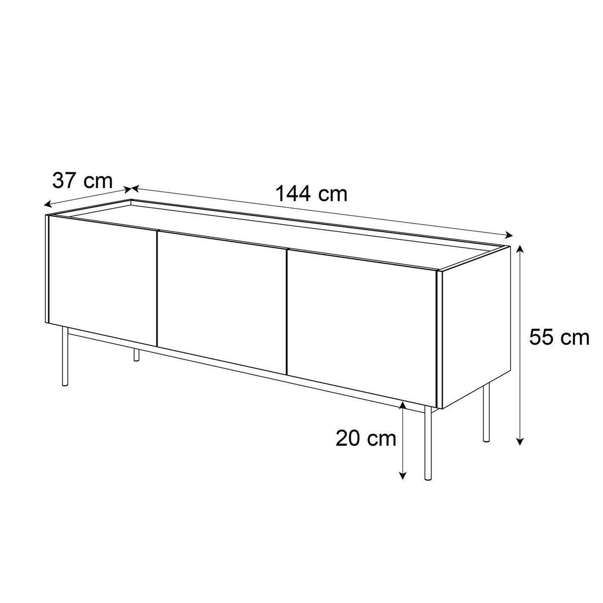 RTV Schrank ESSENCE 144 Kaschmir / Eiche Linea - Kaschmir/Eichefarben, Holzwerkstoff (154/55/33cm) - Lookway