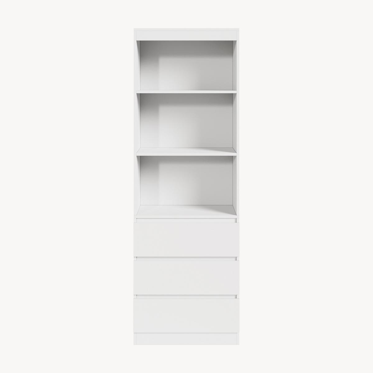 BÜCHERREGAL Les - Weiß, Holzwerkstoff (60/180/35cm) - [en.casa]