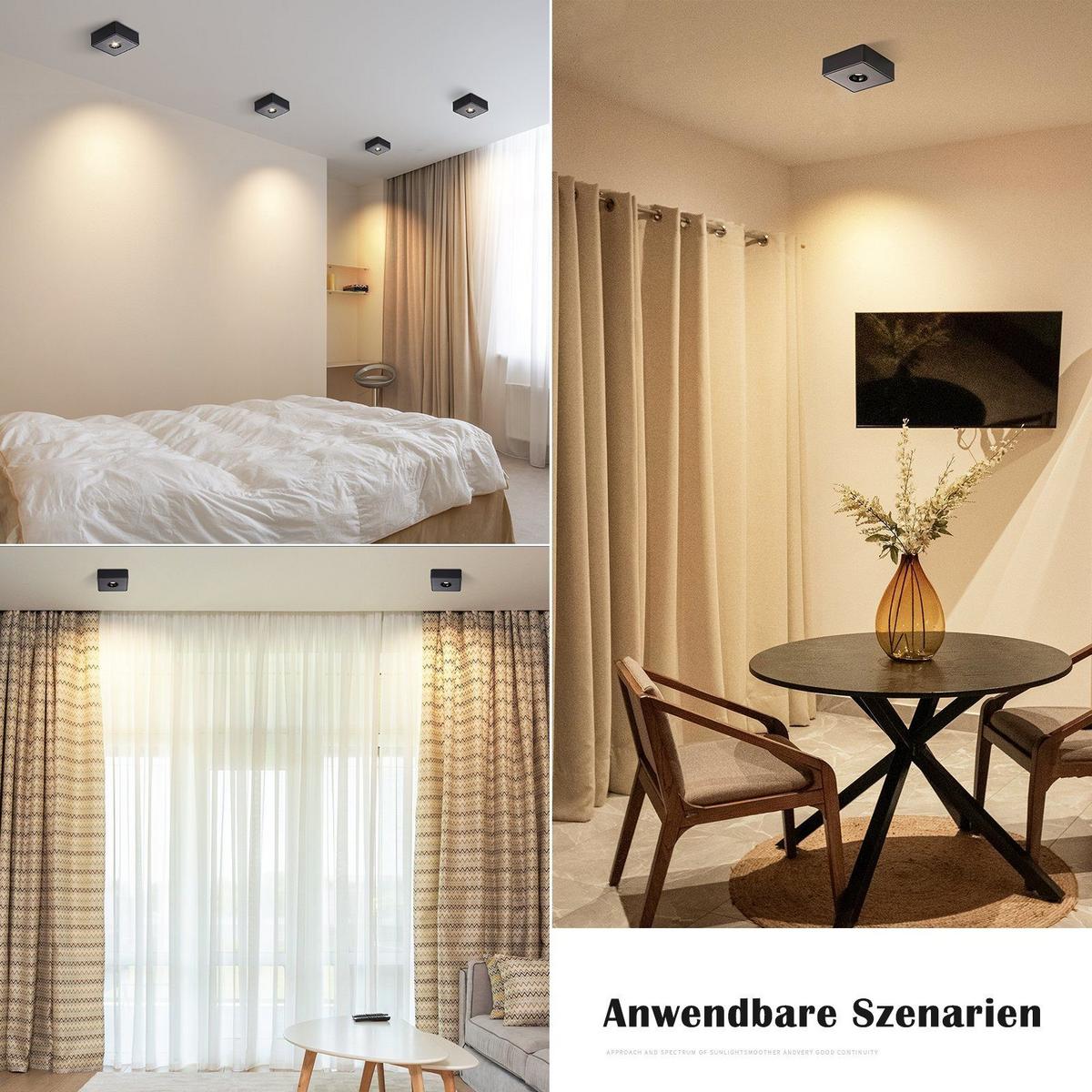 LED-DECKENSTRAHLER Eldridge 132/132/55cm - Schwarz, Metall (132/132/55cm) - Nettlife