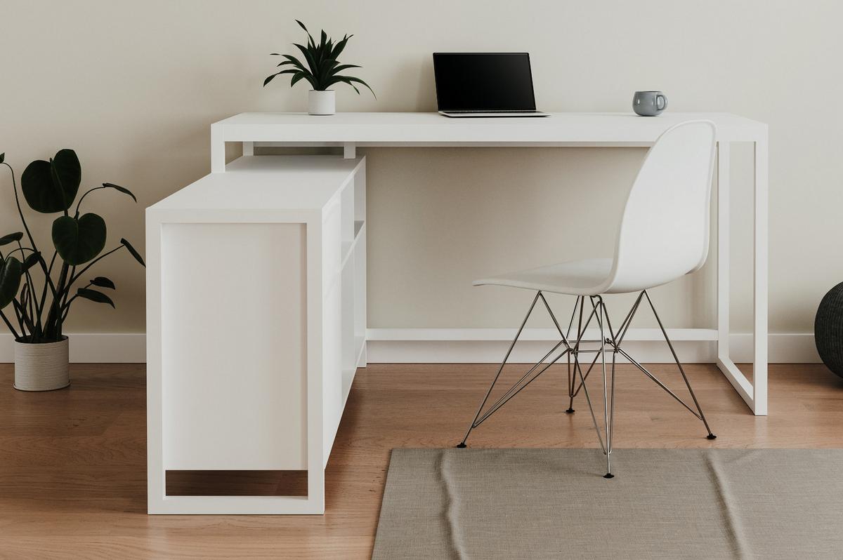 SCHREIBTISCH weiß 139 x 139 cm, Eckschreibtisch für Büro und Homeoffice - Weiß, Holzwerkstoff (139/139/75cm) - Furn.Design
