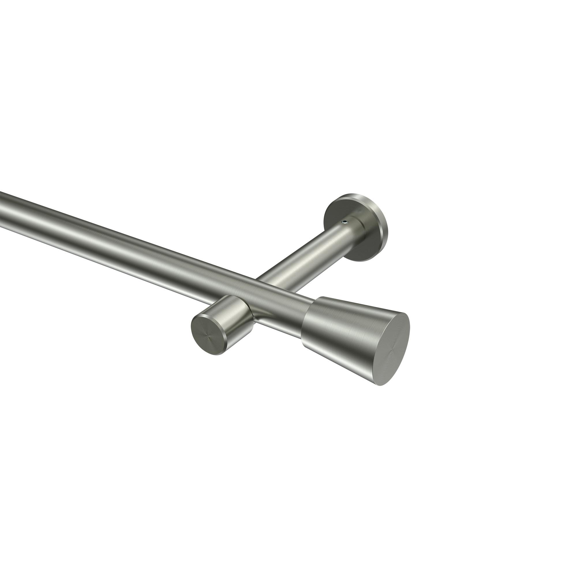GARDINENSTANGE Prestige Sitra 100 cm, 1-läufig (ohne Ringe), 20 mm Ø Edelstahl-Optik - Edelstahlfarben, Metall (100cm) - INTERDECO