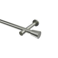 GARDINENSTANGE Prestige Sitra 100 cm, 1-läufig (ohne Ringe), 20 mm Ø Edelstahl-Optik - Edelstahlfarben, Metall (100cm) - INTERDECO