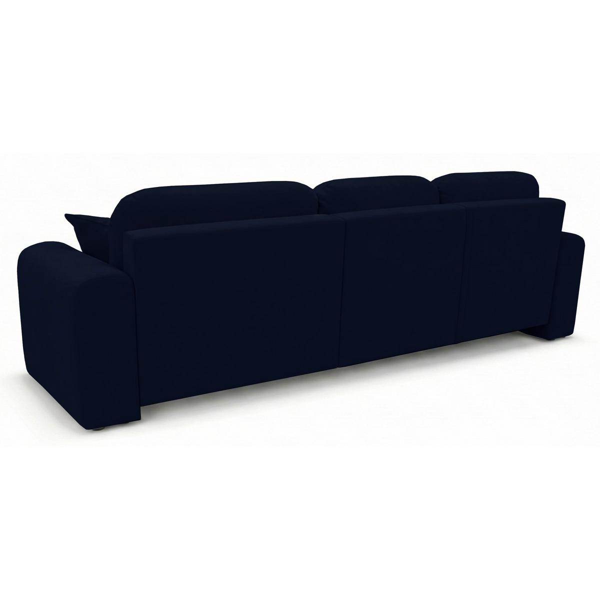 ECKSOFA Olido Navyblau-Samt - Schwarz/Dunkelblau, Kunststoff/Textil (245/150cm) - Selsey