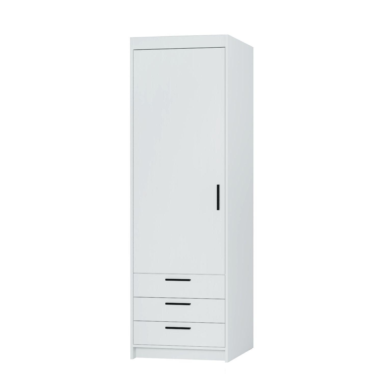DREHTÜRENSCHRANK ELENORA 59,9/190,5/53cm 1-türig Weiß - Weiß, Holzwerkstoff (59.9/190.5/53cm) - MASSENO