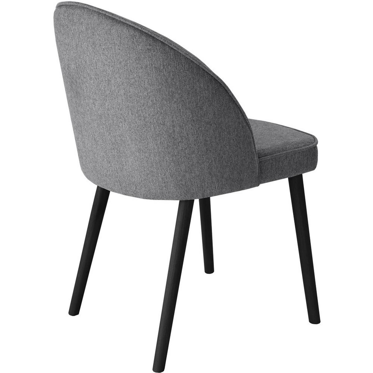 STUHL Luna, Polsterstuhl für das Esszimmer mit schwarzen Holzbeinen, Grau - Schwarz/Grau, Holz (51/87/46cm) - Beautysofa