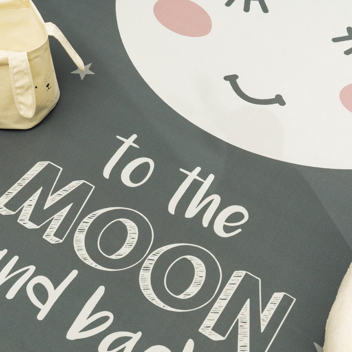 KINDERTEPPICH, mit Mond-Motiv, Grau, 80 x 150 cm - Grau, Textil (150/80cm) - KADIMA DESIGN