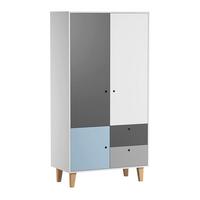 BABYKLEIDERSCHRANK blau - Blau, Holzwerkstoff (103.5/201.5/55cm) - Petits-meubles