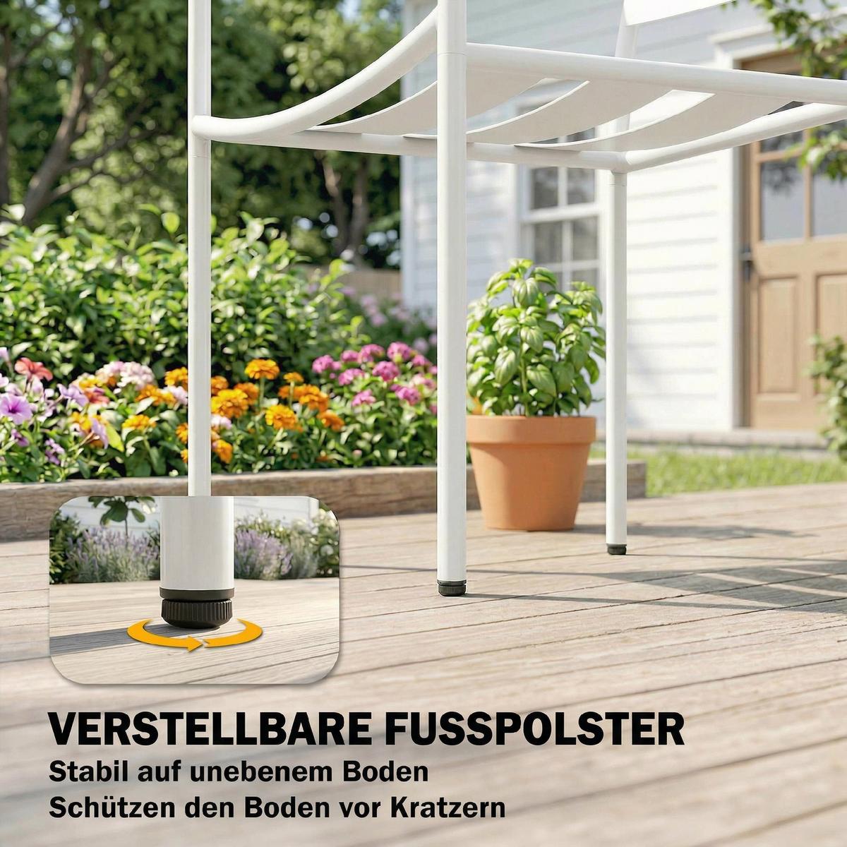 BISTRO-SET 3er Set Galvanisierter-Stahl Gehärtetes-Glas Weiß - Weiß, Metall - Outsunny