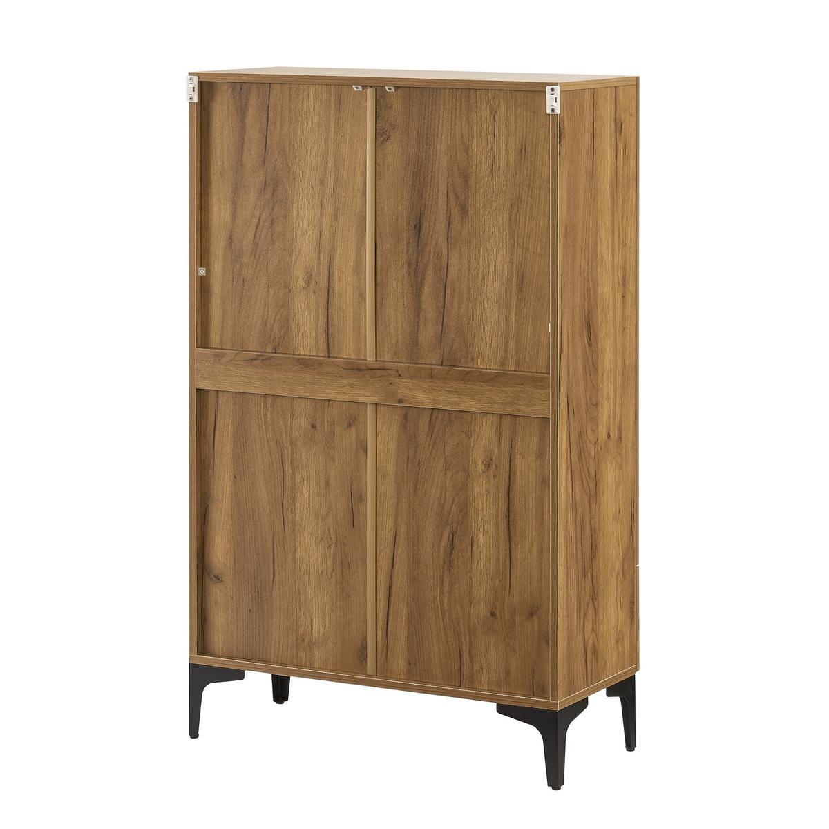 VITRINE Søndersø - Eichefarben, Glas/Holzwerkstoff (70/115/31cm) - [en.casa]