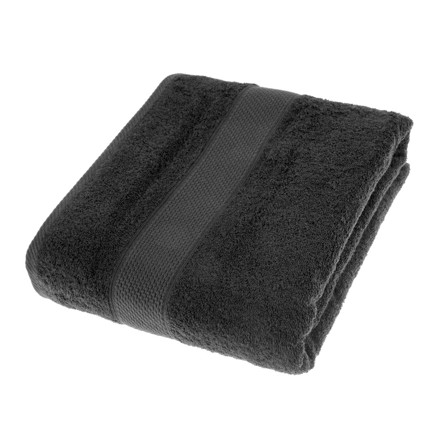 SAUNATUCH Essential schwarz 100/180 cm - Schwarz, Textil (100/180cm) - Homescapes