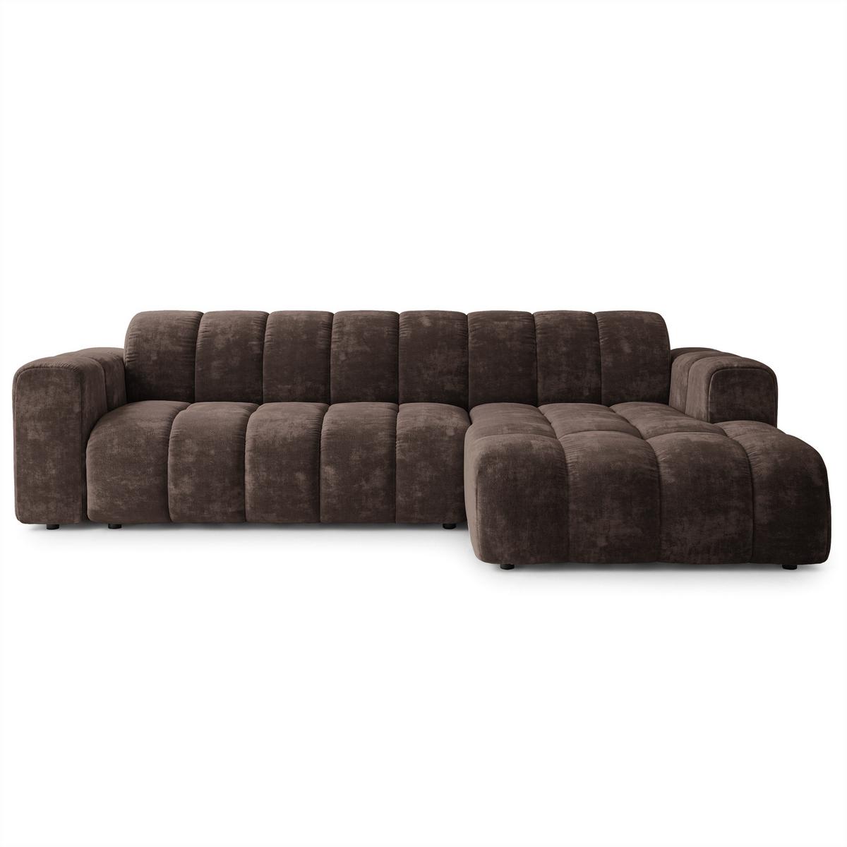 ECKSOFA SETIA LM R-S Braun Chenille - Braun, Holzwerkstoff (304/165cm) - MASSENO