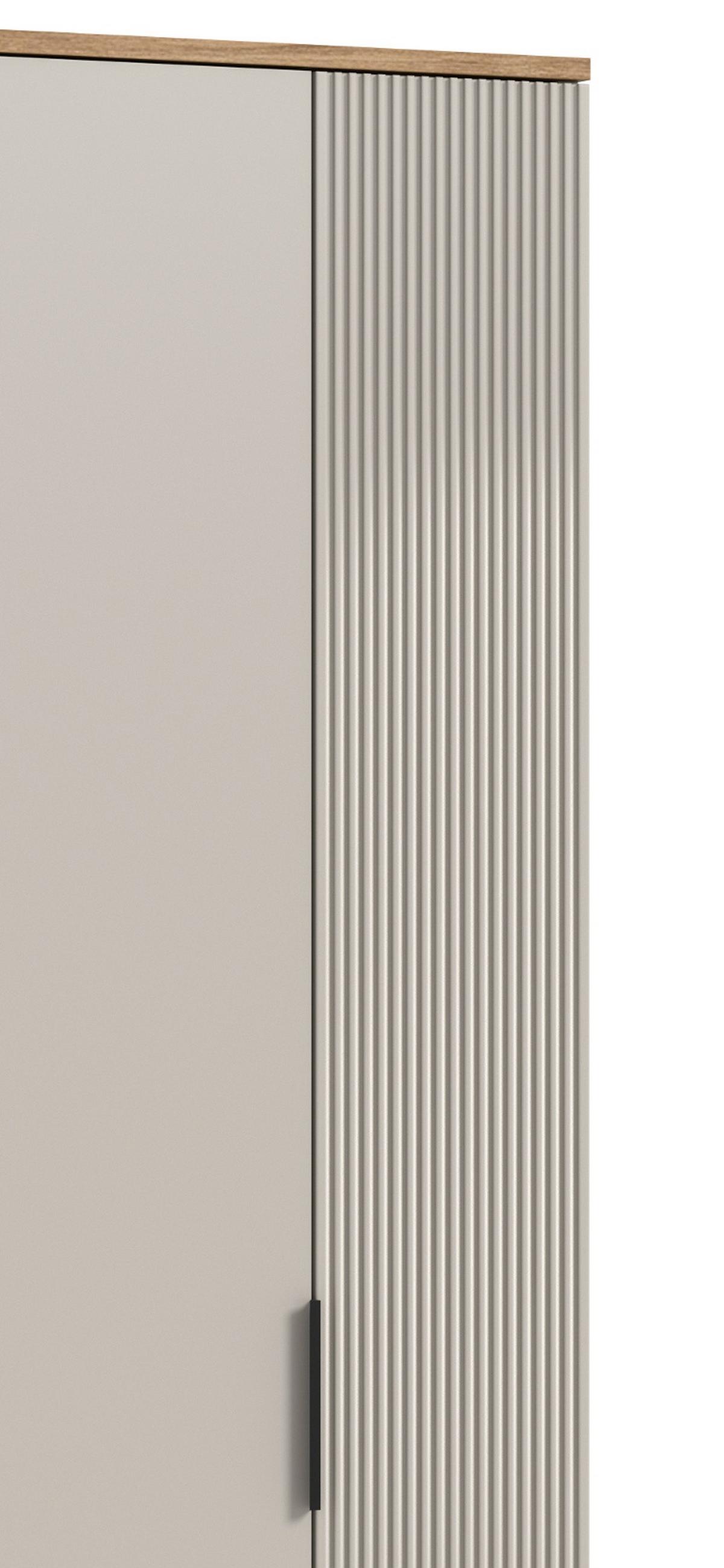 FLURSCHRANK Kaschmir Sand und Evoke Eiche, Schuhschrank 60 x 160 cm mit viel Stauraum - Kaschmir/Eichefarben, Holzwerkstoff/Kunststoff (60/190/36cm) - Inn.Furn