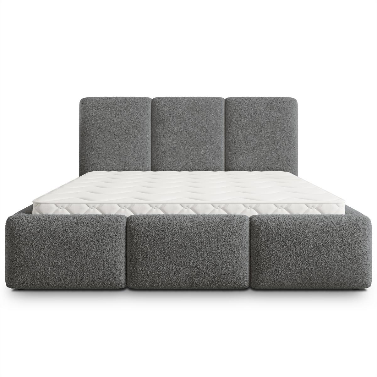 POLSTERBETT ARSIL 120x200 cm mit Bettkästen - Grau - Grau, Holz/Textil (120/200cm) - MASSENO