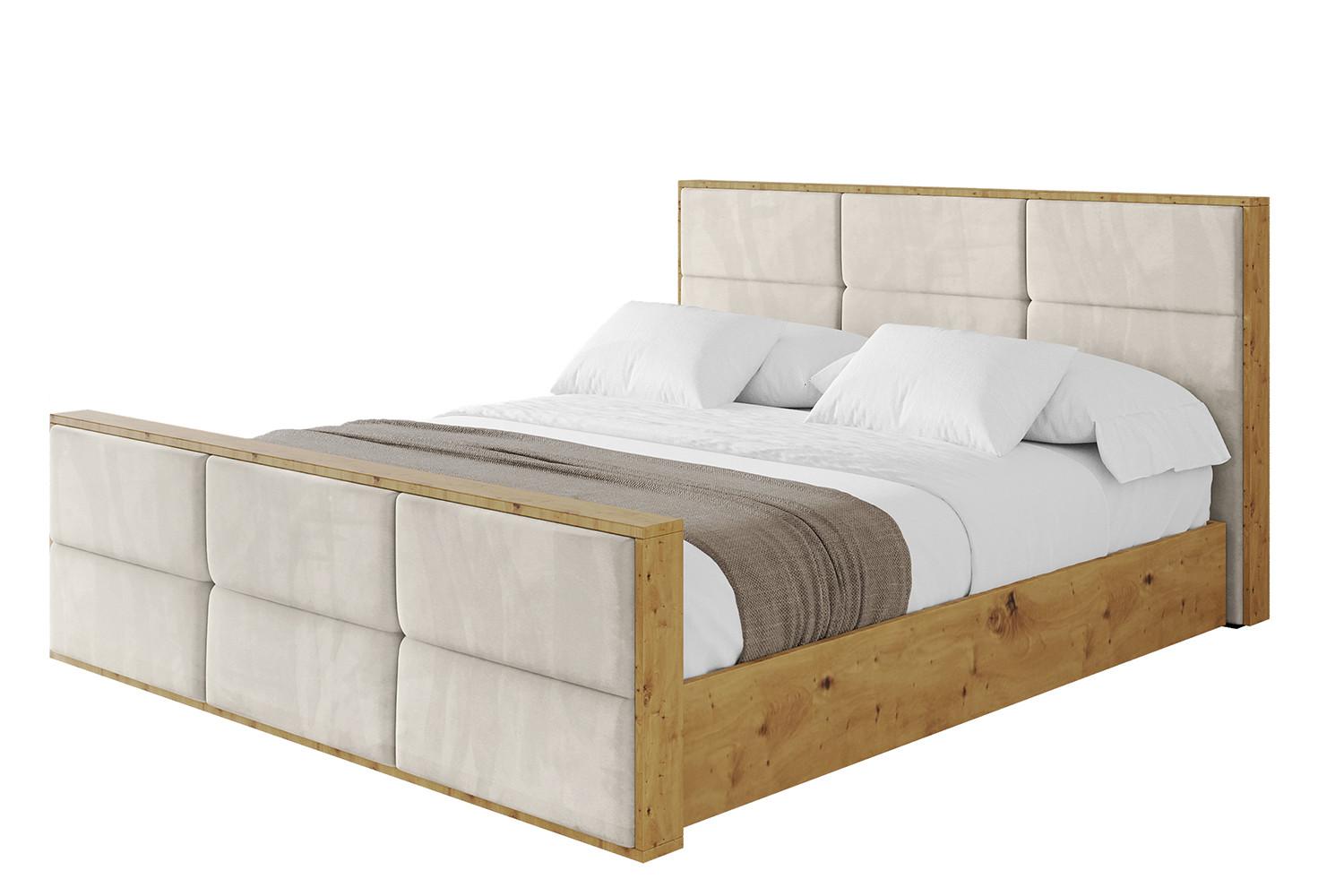 POLSTERBETT mit Bettkasten, Fußteil und Lattenrost, Boxbett ohne Matratze - ENZO1-Z 180x200 Beige - Beige, Holzwerkstoff/Textil (180/200cm) - ALTDECOR