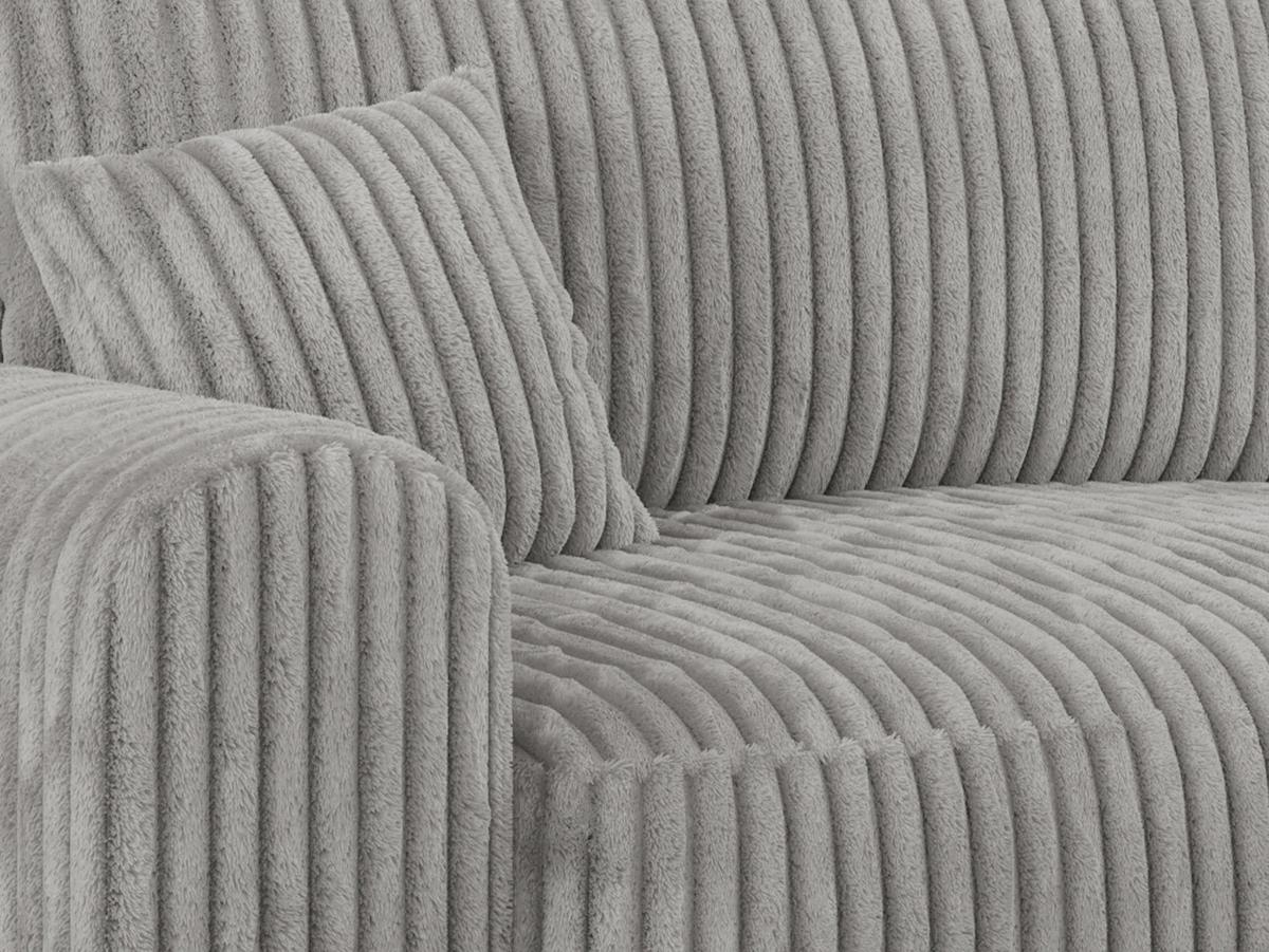 ECKSOFA NELSON Hellgrau Cord - Hellgrau/Schwarz, Kunststoff/Textil (274/152cm) - MKS