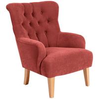 SESSEL Kaiya Bezug Veloursstoff Buche natur / terracotta - Rot, Kunststoff (71/97/82cm) - 58aufmkessel