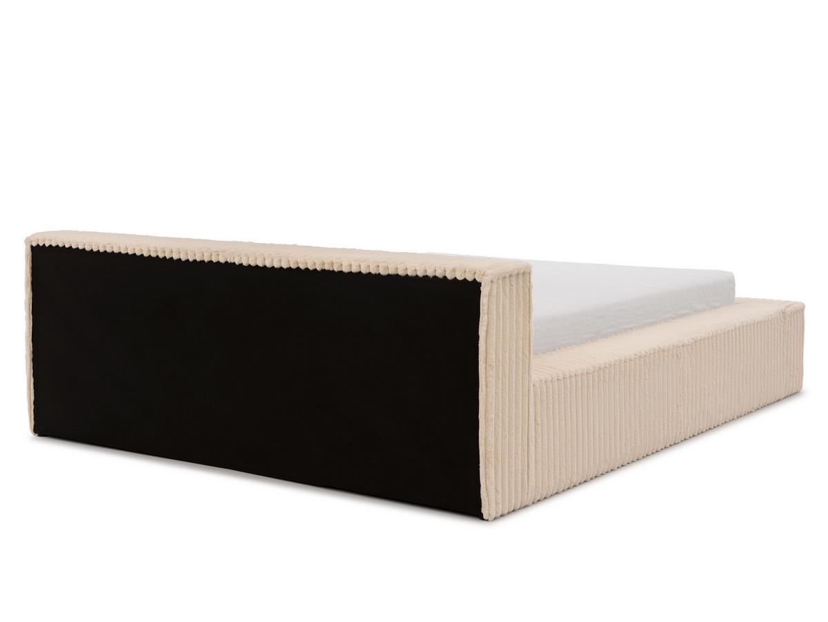 POLSTERBETT 180/200 cm Noord mit Bettkasten und Lattenrost Hellbeige Plüschcord - Beige/Schwarz, Holz/Kunststoff (180/200cm) - S-Style Möbel