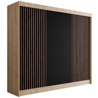 KLEIDERSCHRANK mit Lamel-Schiebetüren VILANv2 - 250 cm Sonoma Eiche + Lamelle Eiche Wotan - Eiche Wotan/Sonoma Eiche, Holzwerkstoff (250/215/61cm) - ALTDECOR