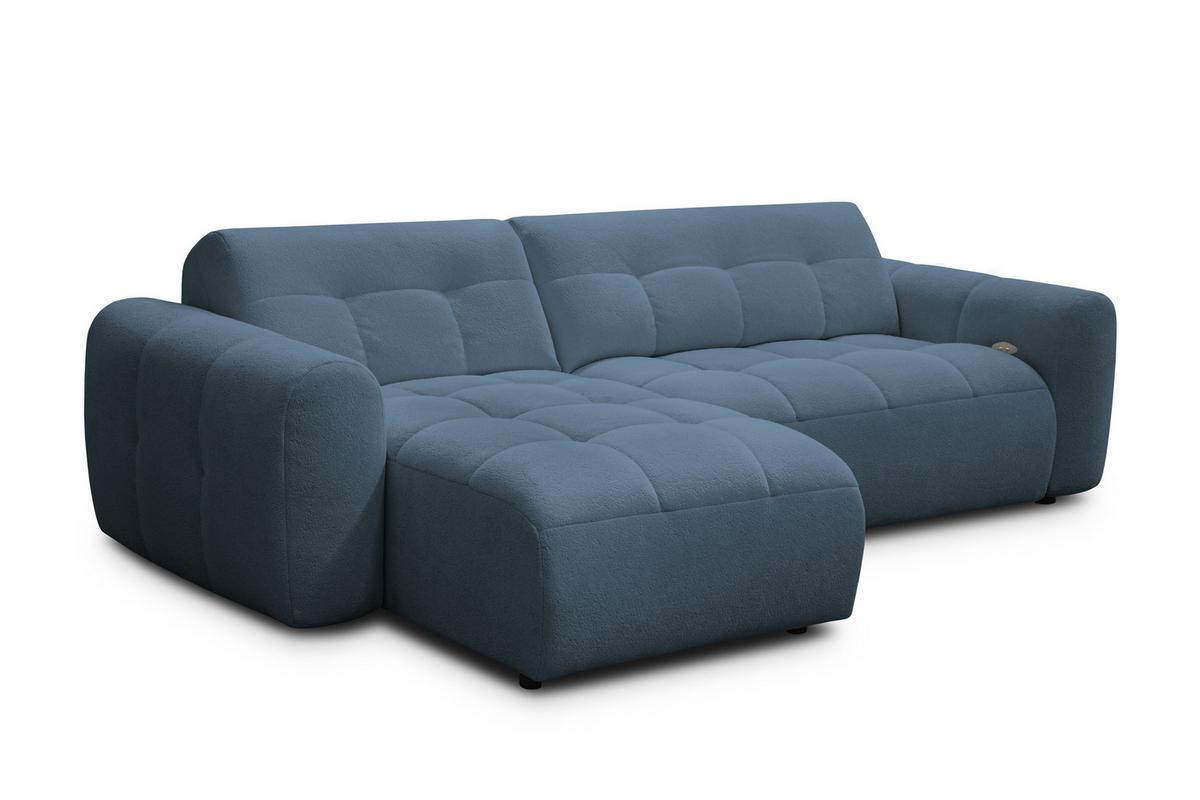 ECKSOFA LUMERO 4-Sitzer LINKS, marineblau - Blau/Schwarz, Holz/Textil (275/166cm) - Courtois Laville