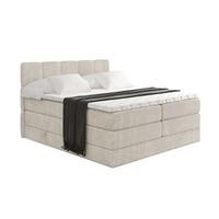 BOXSPRINGBETT mit Matratze H3|H4 und Lattenrost - LIRO KING-160x200 - Beige Casablanca - Beige, Holzwerkstoff (160/200cm) - ALTDECOR