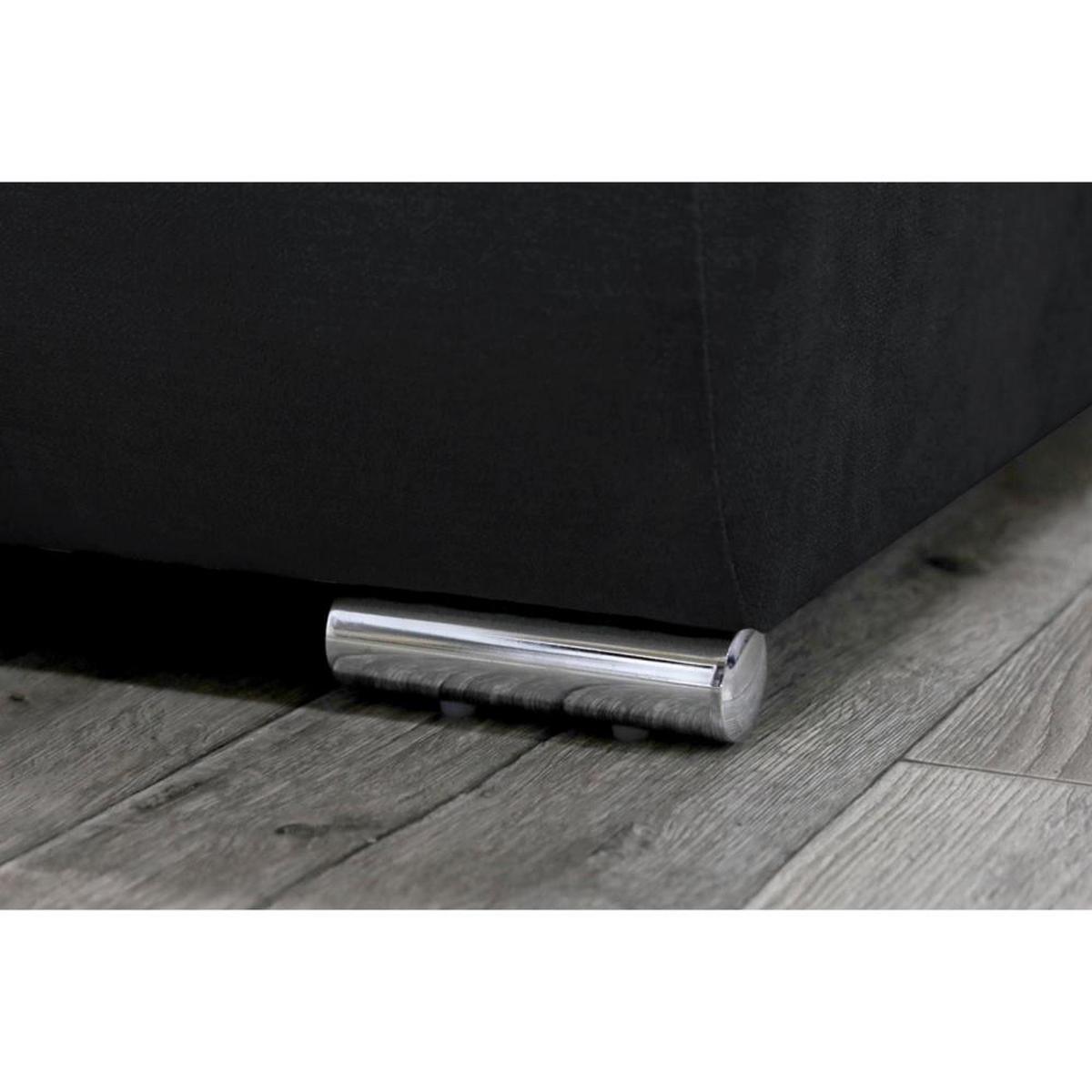 WOHNLANDSCHAFT Draco U schwarz - Chromfarben/Schwarz, Textil/Metall (350/85/185cm) - Beautysofa