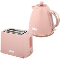 WASSERKOCHER SET mit Toaster aus Edelstahl Rosa - Rosa, Kunststoff (19.5/23.4/24.2cm) - HOMCOM