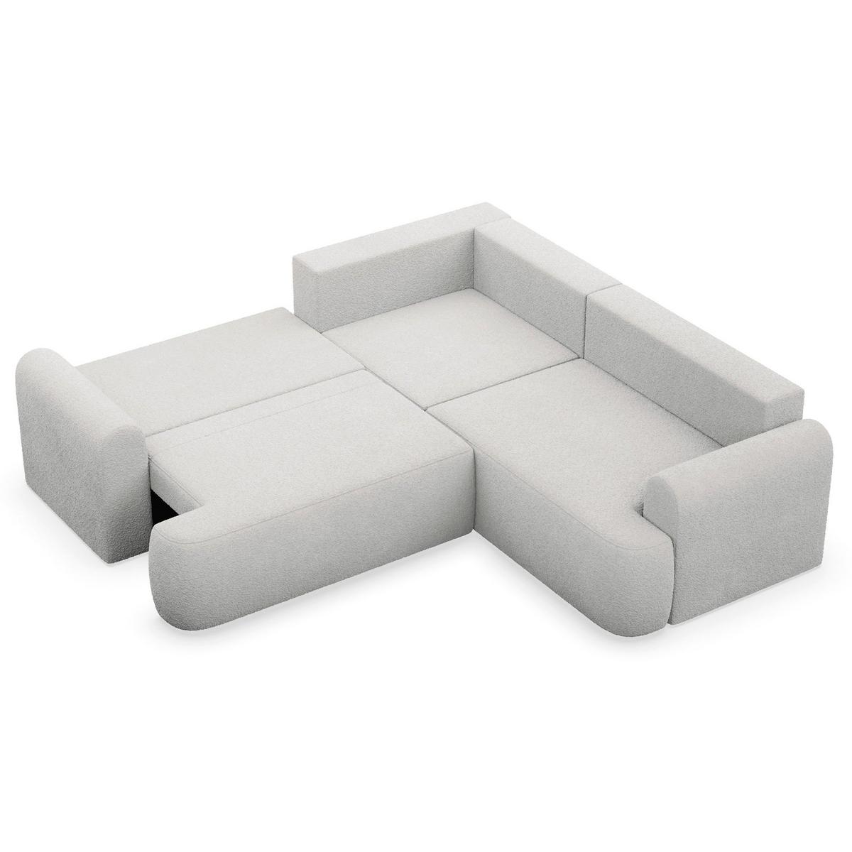 ECKSCHLAFSOFA Kaveo GRAUBEIGER PLÜSCH universell mit Eckelement MIT BETTKASTEN - Taupe/Schwarz, Kunststoff/Textil (245/245cm) - Selsey