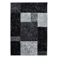 KURZFLORTEPPICH LATEMAR, kariert, Schwarz, 140 x 200 cm - Schwarz, Textil (140/200cm) - KADIMA DESIGN