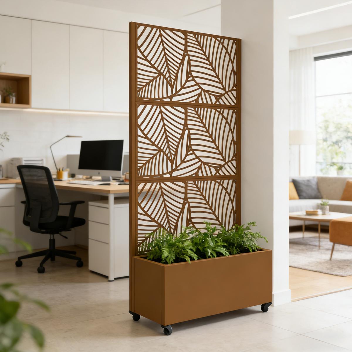 BLUMENKASTEN Surnskoki - Braun, Metall (82/190/38cm) - casa.pro