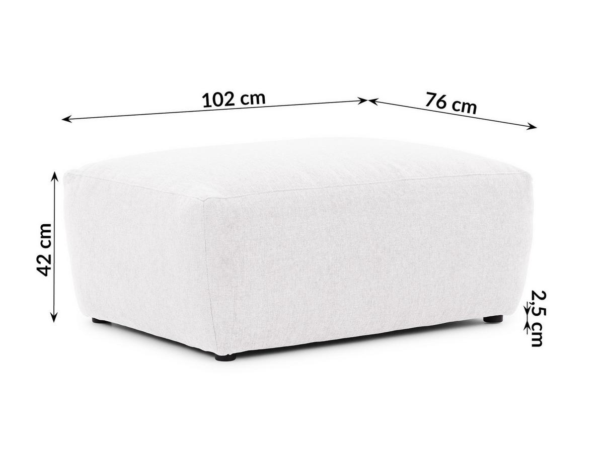 HOCKER Lennon aus Creme Strukturstoff mit vielseitiger Nutzung - Creme/Schwarz, Holz/Kunststoff (102/42/76cm) - S-Style