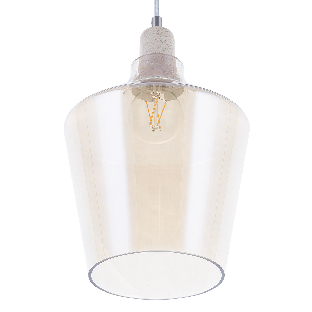 HÄNGELEUCHTE Santon 20/20/136 cm - Transparent, Glas (20/20/136cm) - Beliani