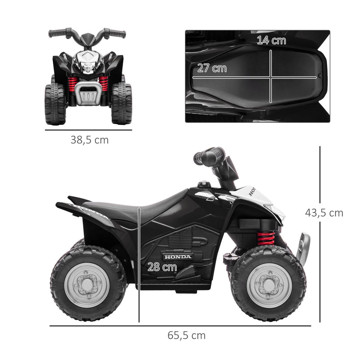 ELEKTRO-QUAD Miniquad Kinder Elektro ATV Kinderquad ab 18 Monaten Schwarz - Schwarz, Kunststoff (65.5/38.5/43.5cm) - AIYAPLAY