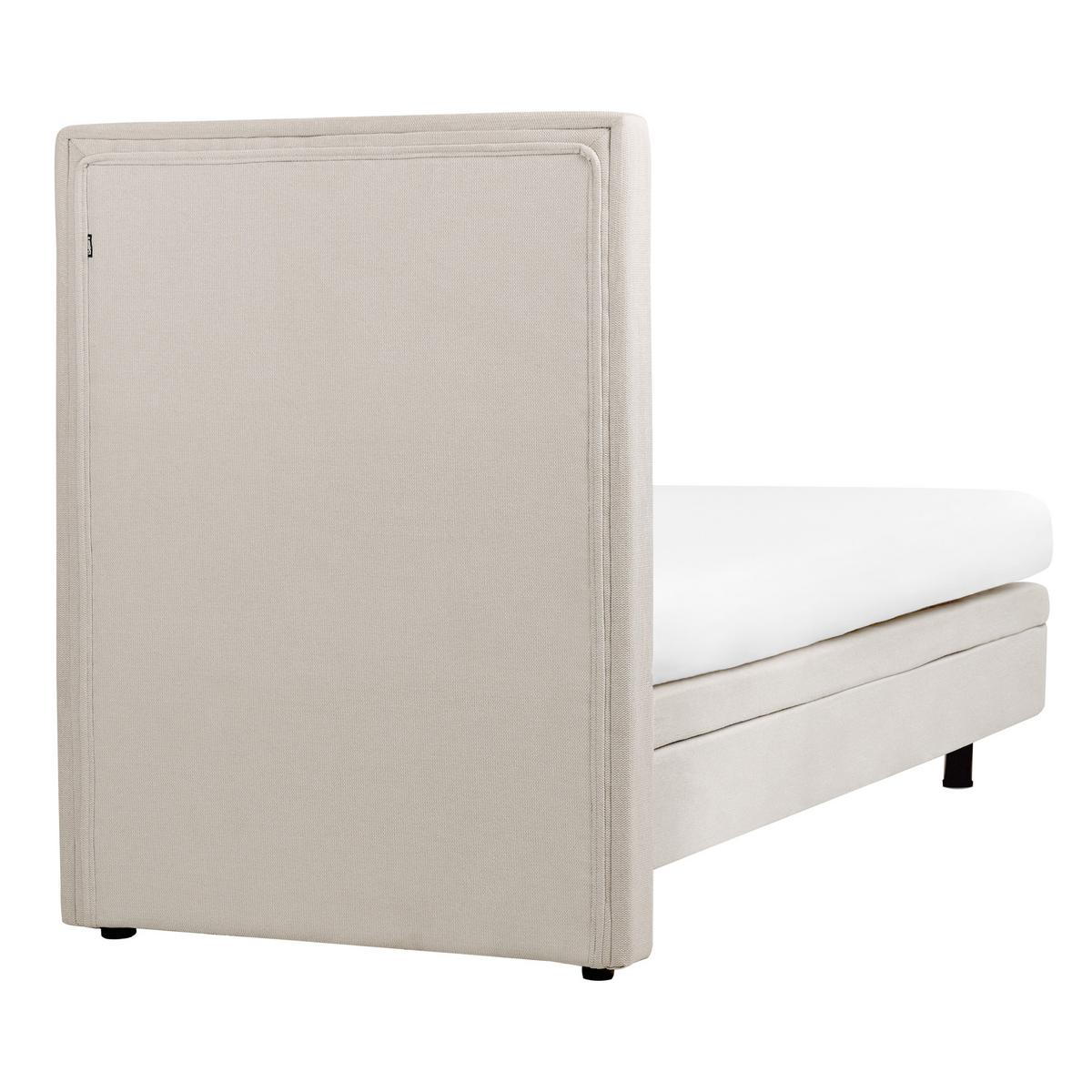 BETT 90/200 cm Hellbeige Duke II - Beige, Textil (90/200cm) - Beliani