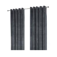 THERMOVORHANG Samt verdunkelnd 2er-Set, Ösen 228/137 cm - Dunkelgrau, Textil (228/137cm) - Homescapes