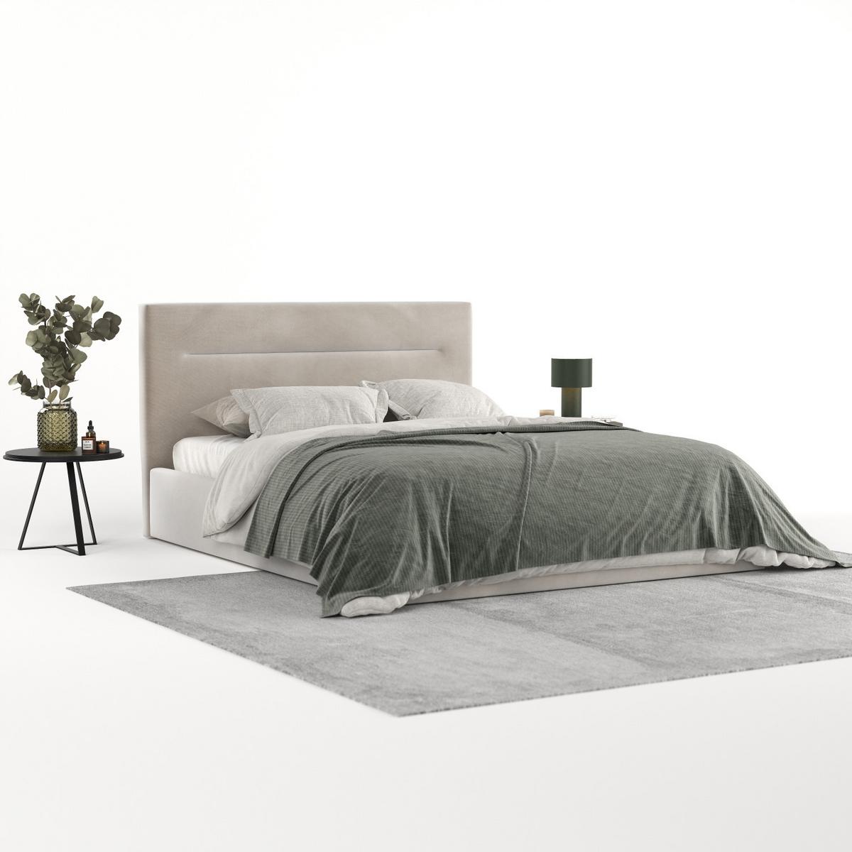 POLSTERBETT Liline 140/200 cm Hellbeige im Paros Stoff - Beige/Schwarz, Holz/Holzwerkstoff (140/200cm) - AltaBeds