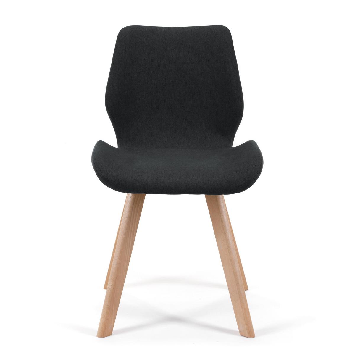 POLSTERSTUHL 4er Set, Holzbeine Schwarz 45,5/82,5/59 - Schwarz, Textil (45.5/82.5/59cm) - RAUMHIRSCH FURNITURE