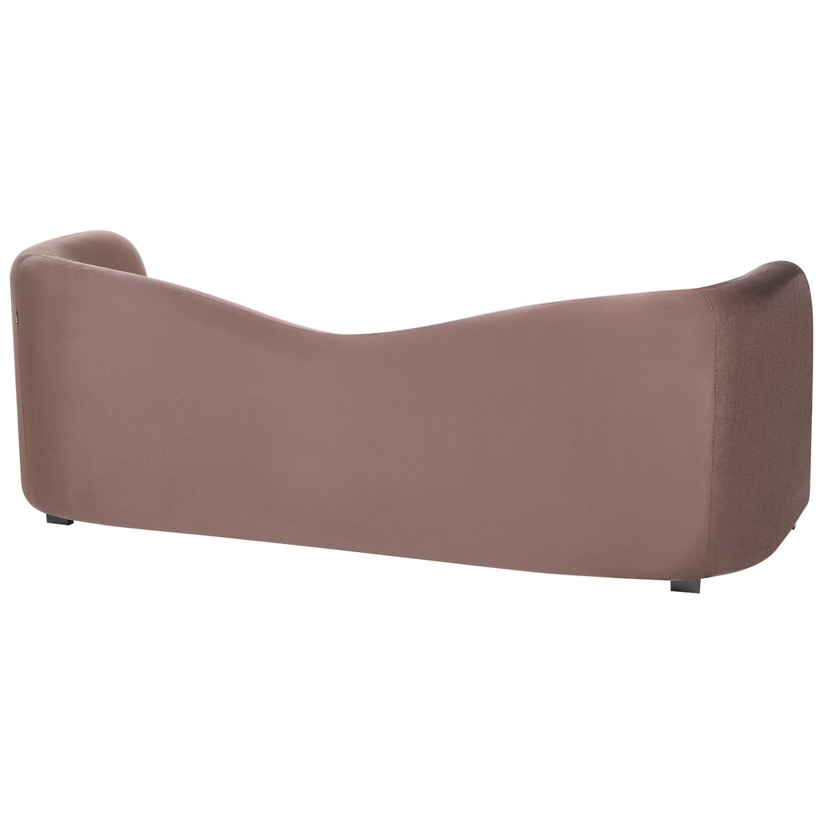 SOFA-SET 5-Sitzer Samtstoff Dunkelbraun Veltada - Braun, Textil (205/75/90cm) - Beliani