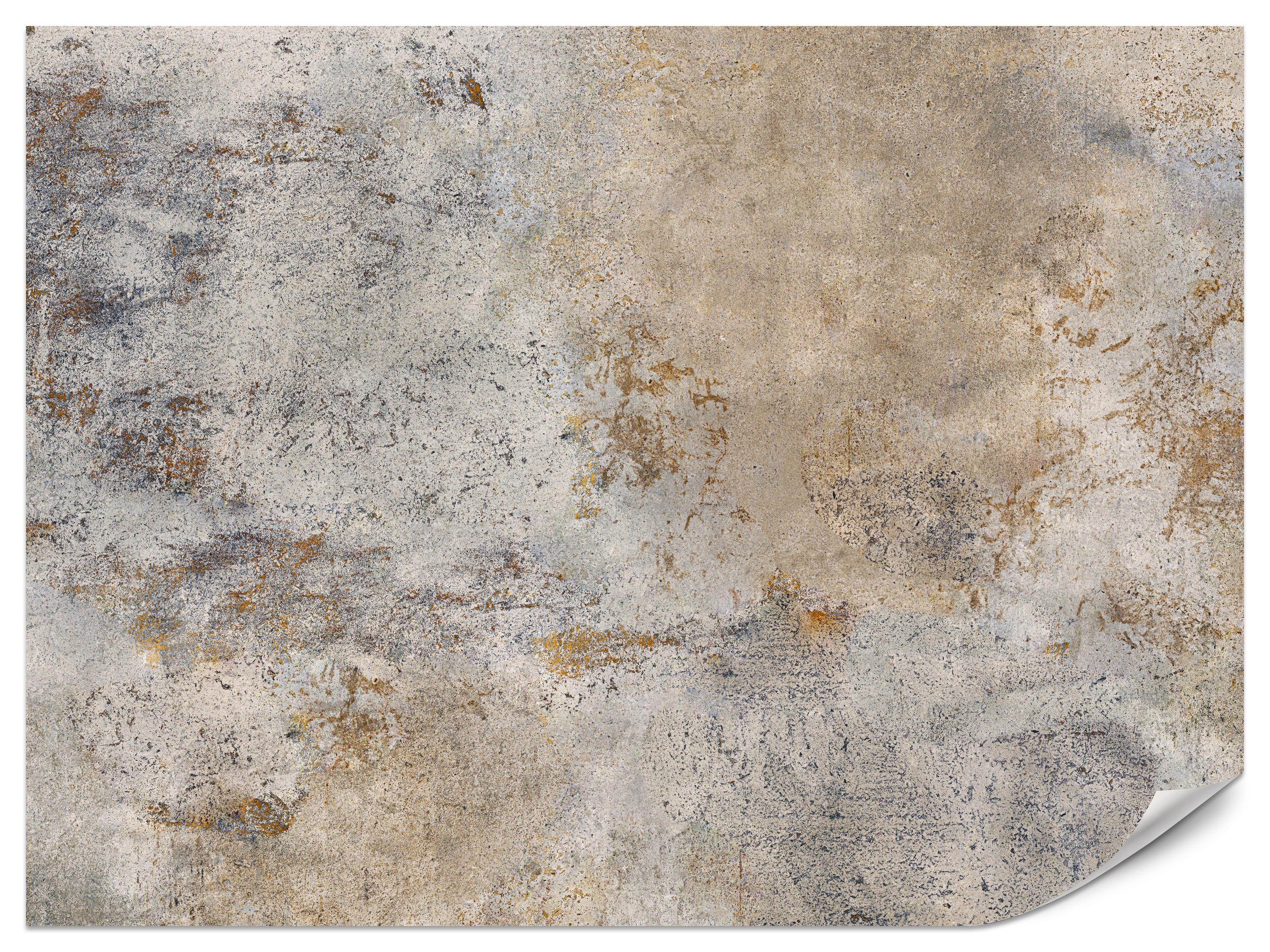 FOTOTAPETE für Wohnzimmer Grau Rost Beton Abstraktion 450x315 - Beige/Orange, Papier (450/315cm) - Muralo